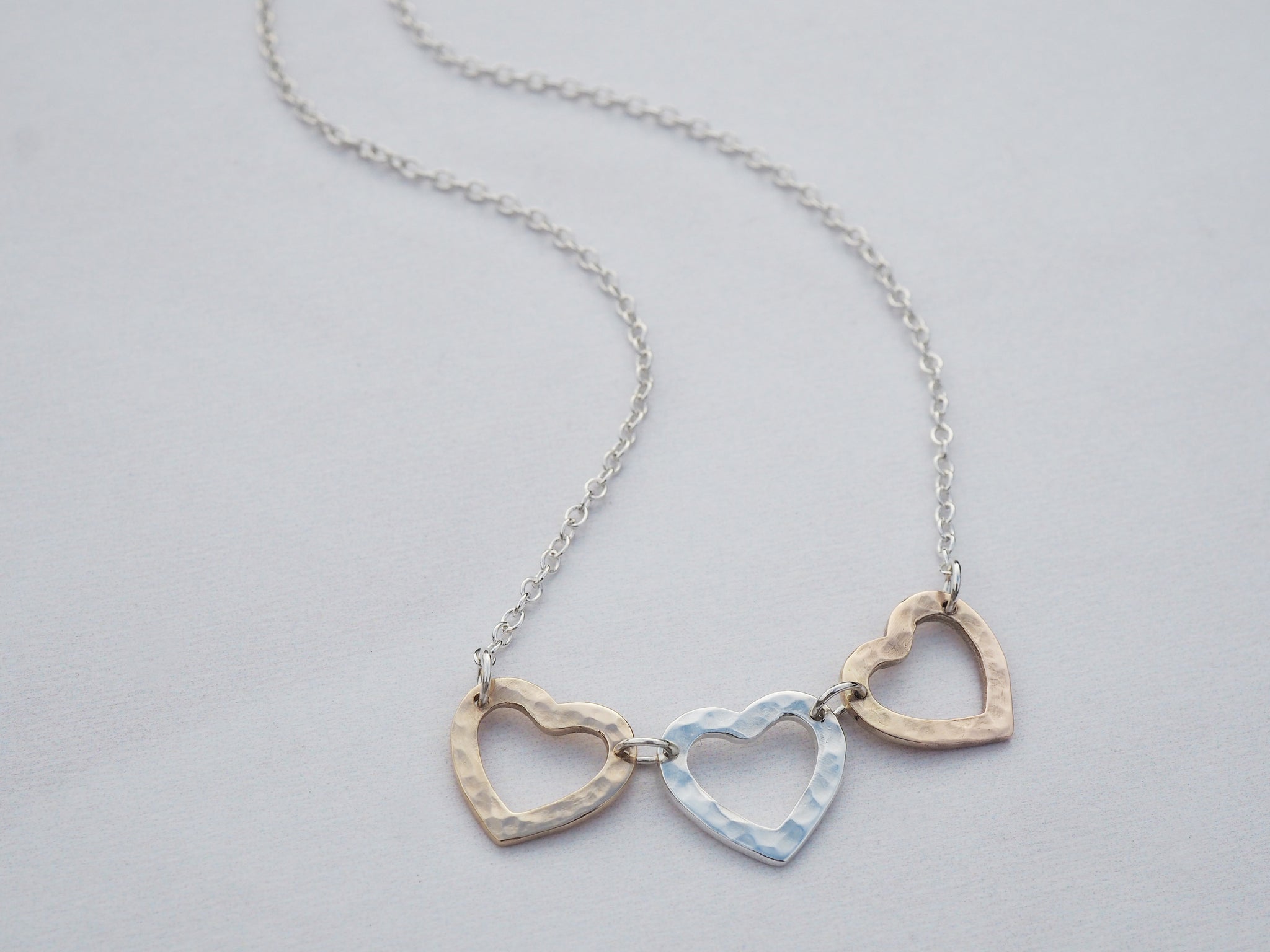 Triple Heart Necklace | Silver, Gold & Rose gold – tinysilver